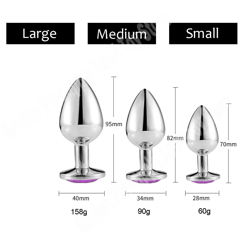 Datecapades Stainless Steel Butt Plug with Jewel