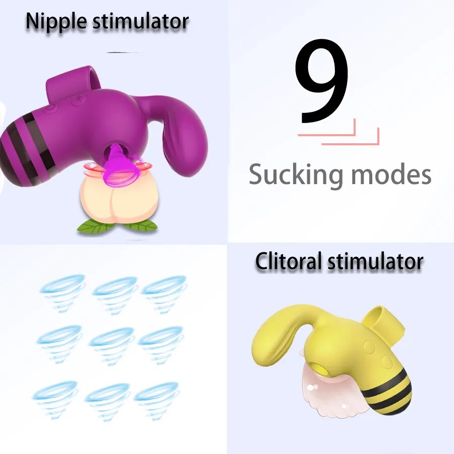 Datecapades Little Bee Clitoris and G-spot Vibrator with Finger Cover