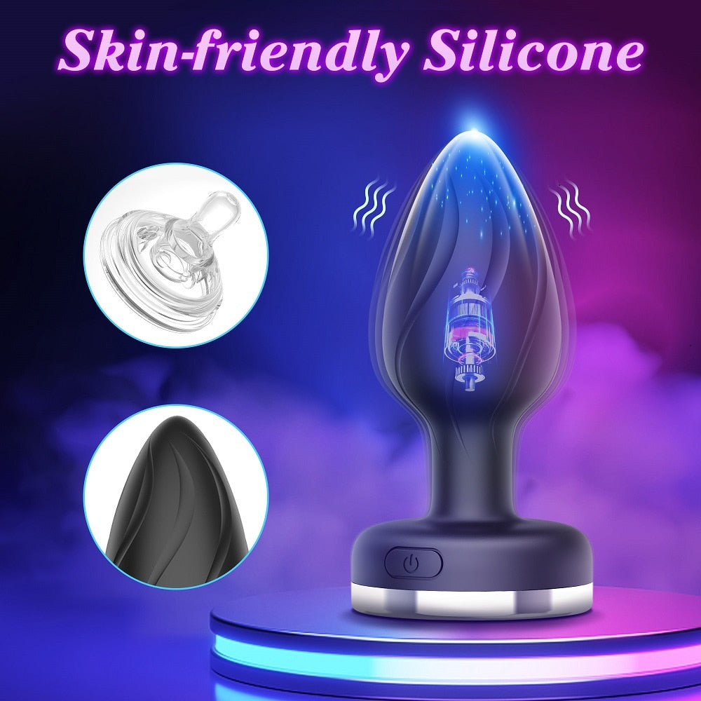 Datecapades Butt Plug w/ LED Lights and Remote Control is made with Silicone.
