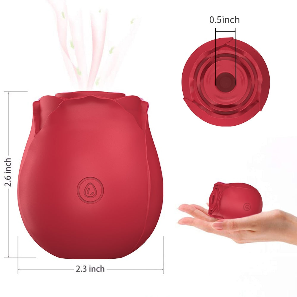 Datecapades Rose Clitoral Vibrator in Red.