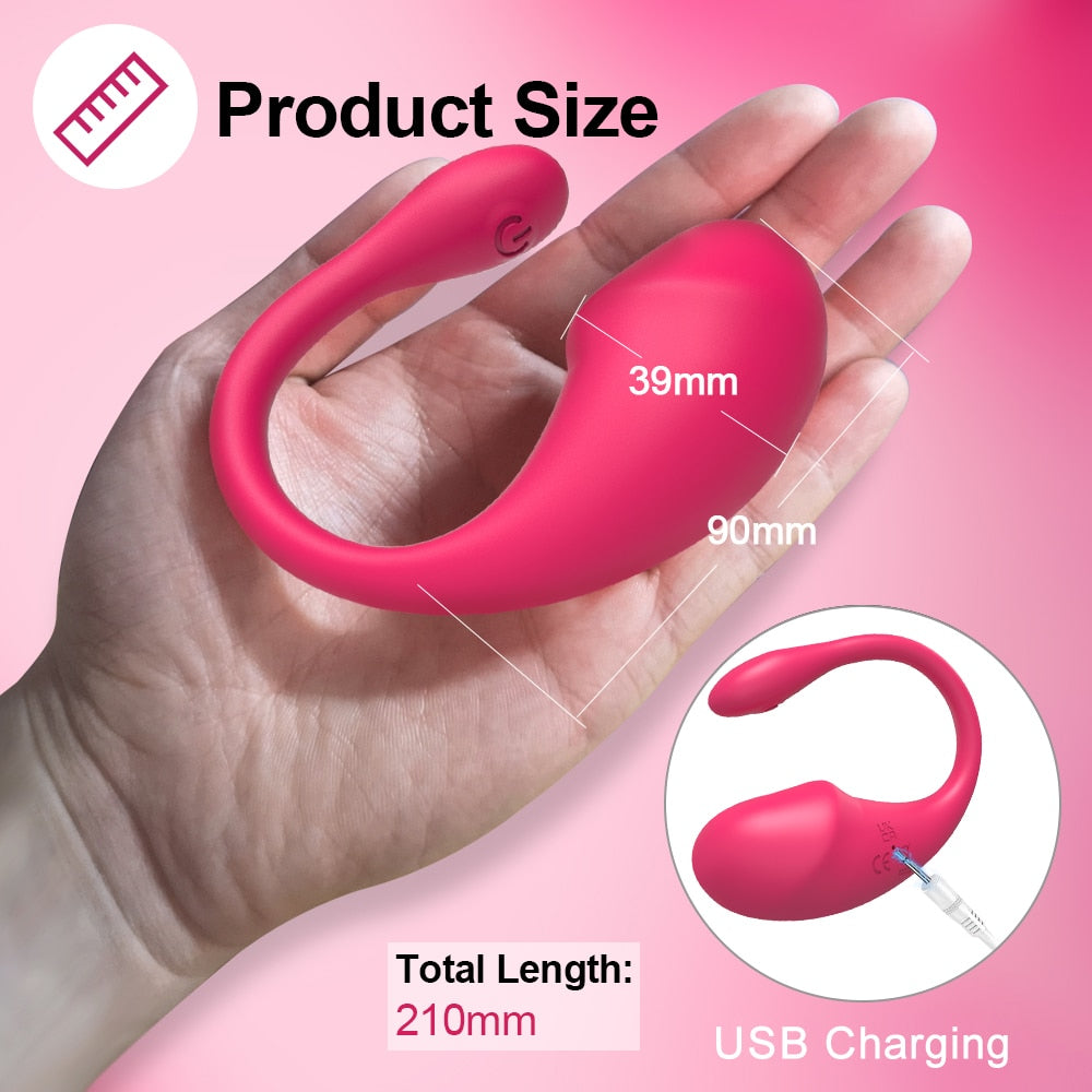 Datecapades "Distant Lover" Bluetooth Vibrating Egg in Pink with APP Remote Control.