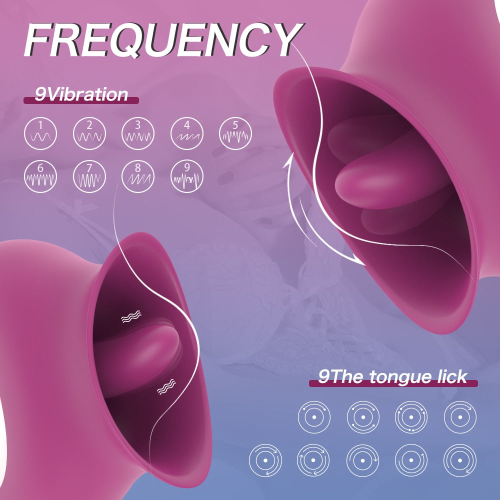 Datecapades Ultimate Licking Massager in Wine has 9 Vibration Frequencies.