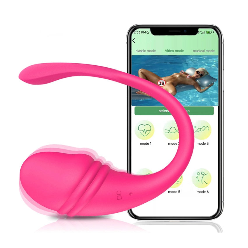 Datecapades "Distant Lover" Bluetooth Vibrating Egg with APP remote control in Pink.