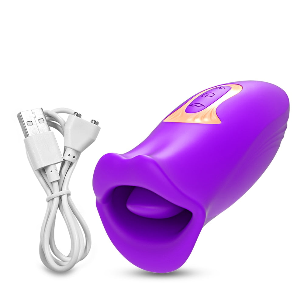 Datecapades Clit Nibbler Vibrator with Tongue and Vibrating Egg in Purple.