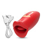 Datecapades Clit Nibbler Vibrator with Tongue and Vibrating Egg in Red.