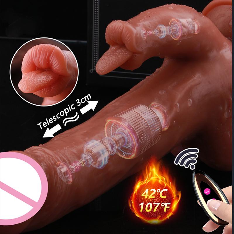 Datecapades Big Dildo with Tongue and Remote Control