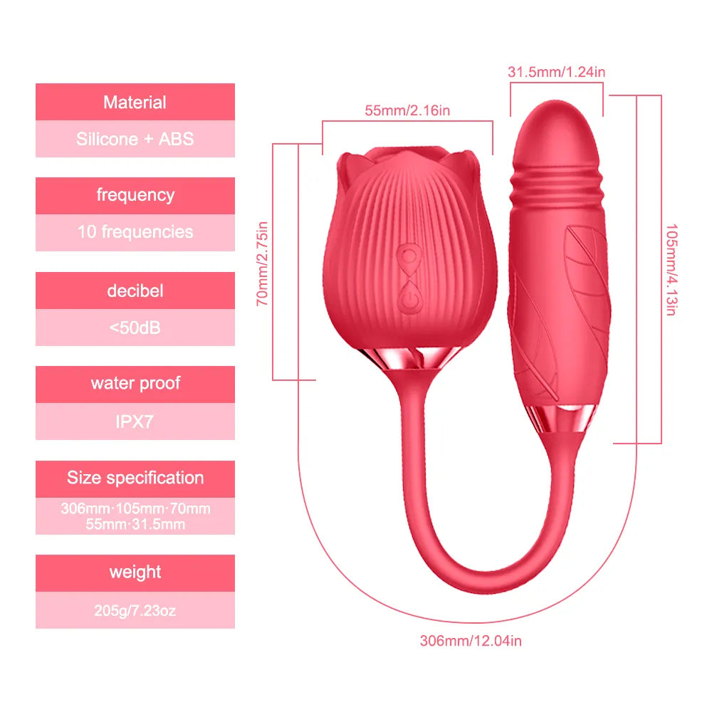 Datecapades 3 in 1 Rose & Thrusting G-Spot Stimulator