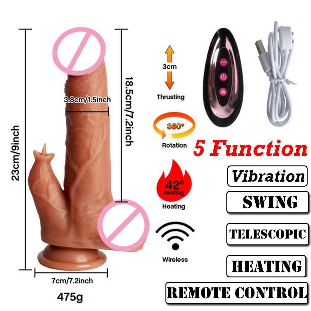 Datecapades Big Dildo with Tongue and Remote Control