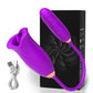 Datecapades Clit Nibbler Vibrator with Tongue and Vibrating Egg in Purple.