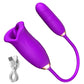 Datecapades Clit Nibbler Vibrator with Tongue and Vibrating Egg in Purple.