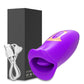 Datecapades Clit Nibbler Vibrator with Tongue and Vibrating Egg in Purple.