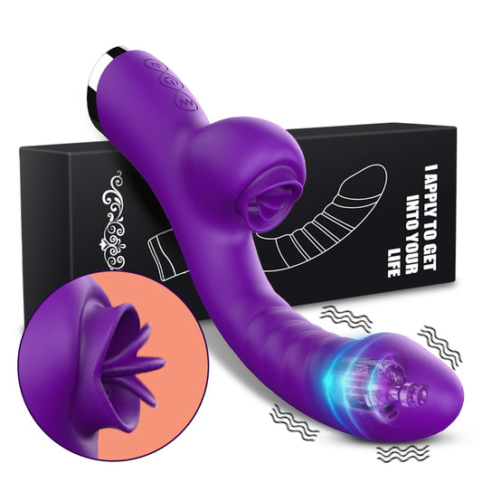 Datecapades 2 In 1 Vibrator with G-Spot and Clitoris Stimulator in Purple.