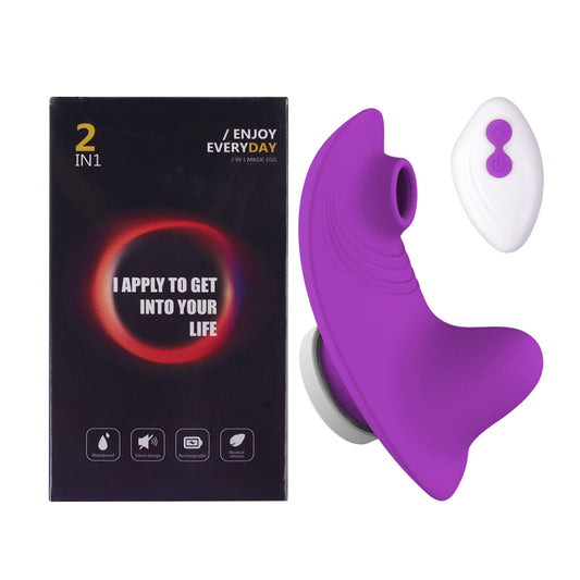 Datecapades Viral Clitoris Sucking Vibrating Panties with Remote Control in Purple.